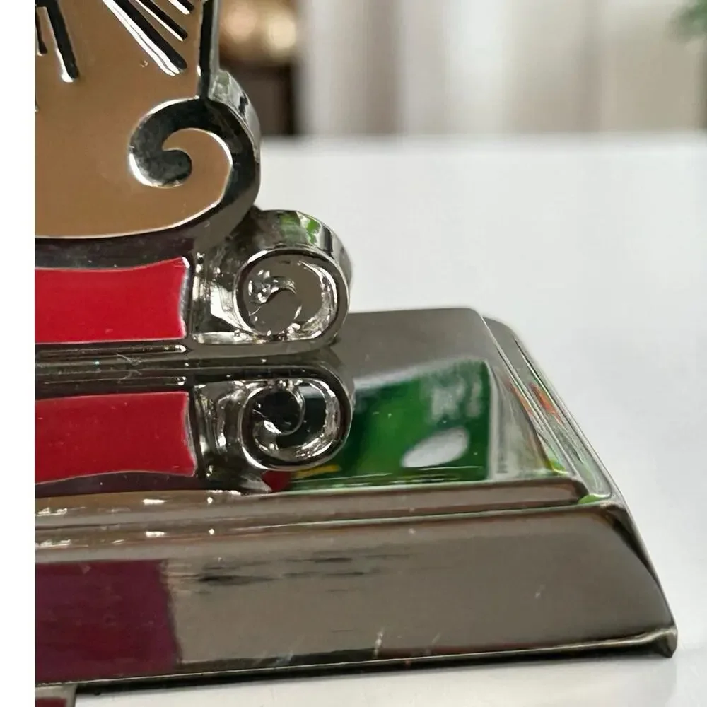 Stocking Hangers Enamel Santa and Reindeer Christmas Set of 2 (please read note)